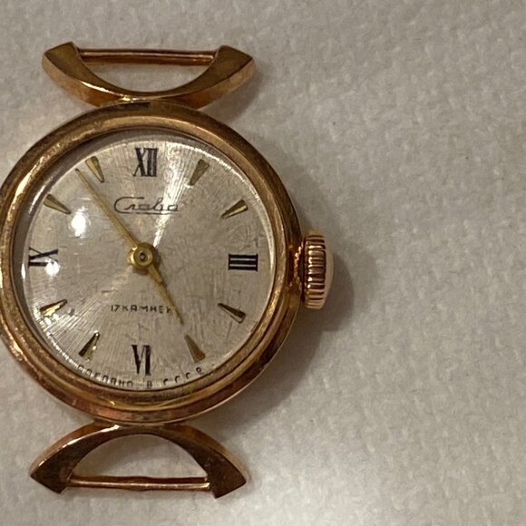 Vintage Russian USSR Solid 14K/*583 Rose Gold Women Watch "Slava" 8.82gr  Used - Picture 2 of 7